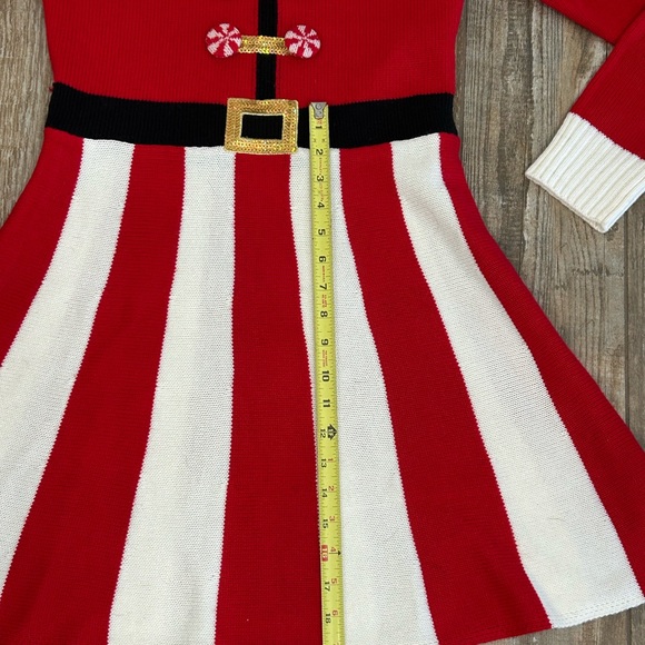 Francesca’s size Medium Ladies Christmas Holiday Sweater Dress Red and White - Picture 4 of 8